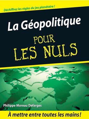cover image of La Géopolitique Pour les Nuls